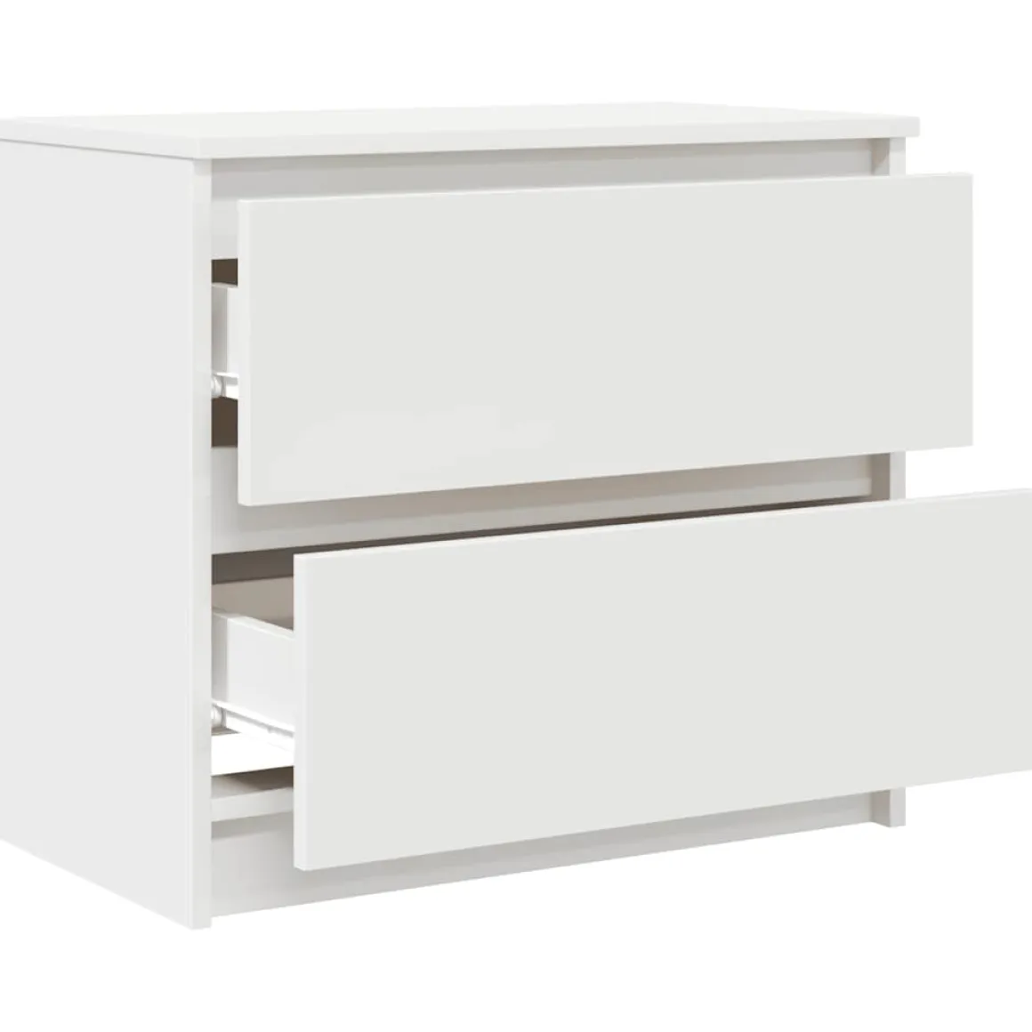 Mesita de noche Shuana 2 cajones blanco 54x60x35 cm