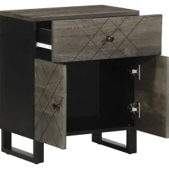 Mesita de noche Talaje armario + cajón negro 60x50x33 cm