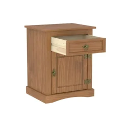 Mesita de noche Tale 1 puerta + 1 cajón natural 60x48x38 cm