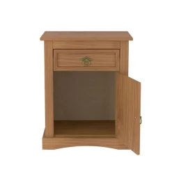 Mesita de noche Tale 1 puerta + 1 cajón natural 60x48x38 cm