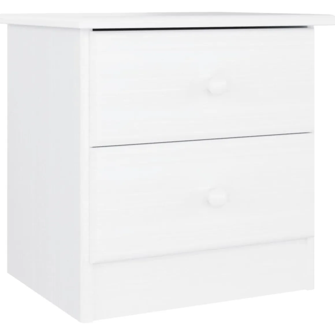 Mesita de noche Tini 2 cajones madera maciza de pino 41x41x35 cm