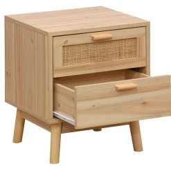 Mesita de noche Trend 2 cajones natural 48x40x39 cm