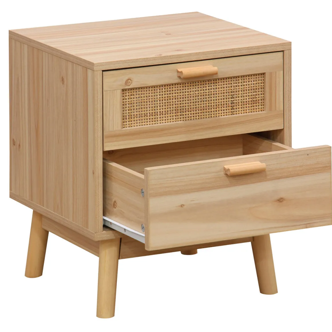 Mesita de noche Trend 2 cajones natural 48x40x39 cm