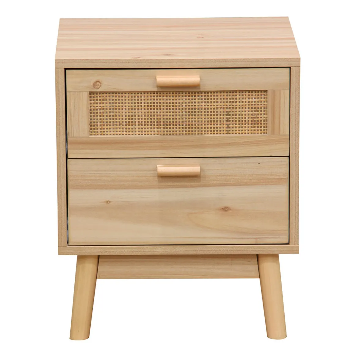 Mesita de noche Trend 2 cajones natural 48x40x39 cm