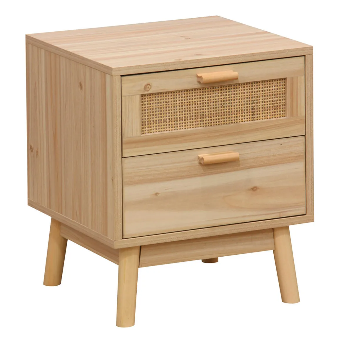 Mesita de noche Trend 2 cajones natural 48x40x39 cm