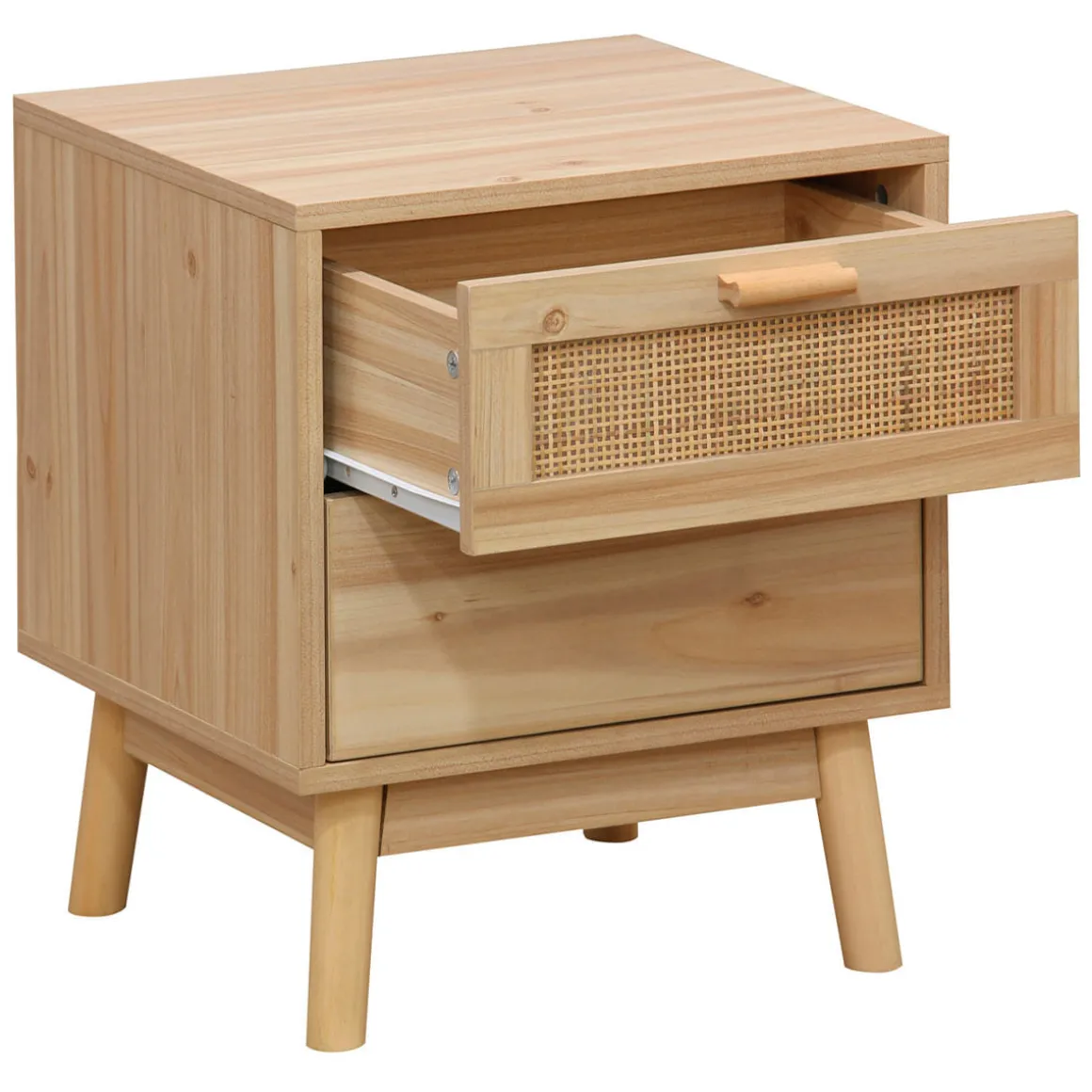 Mesita de noche Trend 2 cajones natural 48x40x39 cm