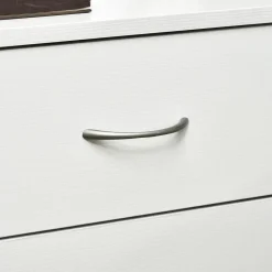 Mesita de noche Varego Homcom 3 cajones blanco 58x40x35 cm
