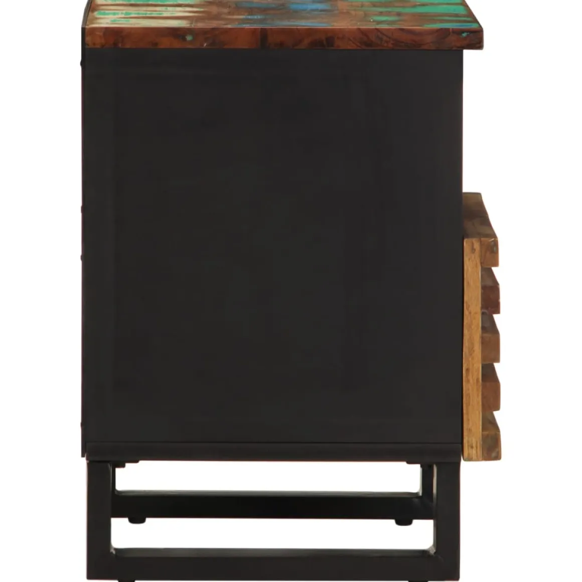 Mesita de noche Yuca 1 cajón + compartimento madera reciclada multicolor 46x40x34 cm