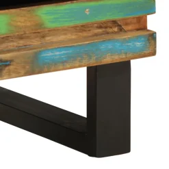Mesita de noche Yuca 1 cajón + compartimento madera reciclada multicolor 46x40x34 cm
