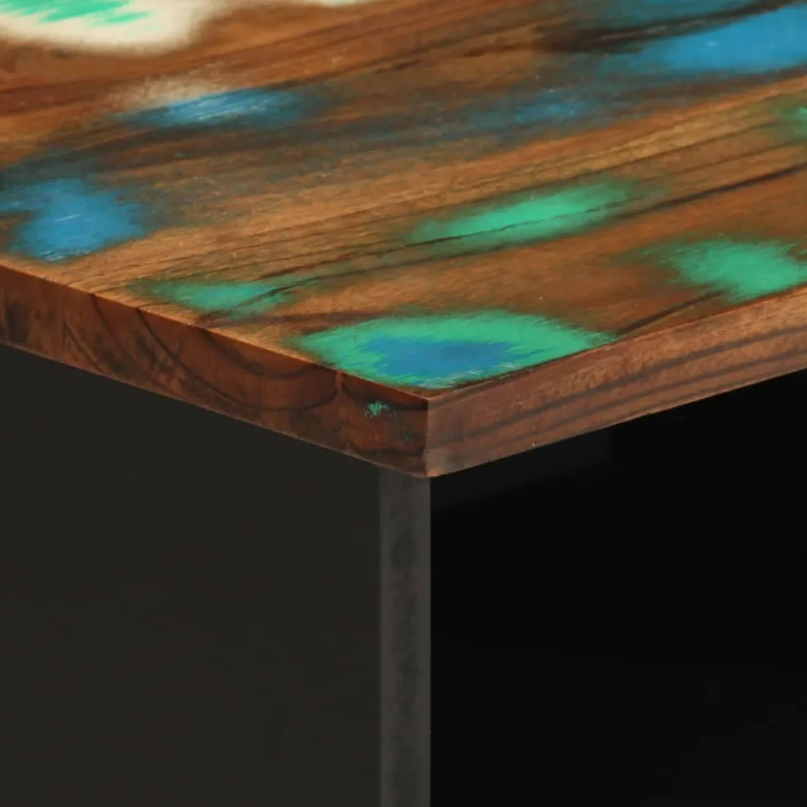 Mesita de noche Yuca 1 cajón + compartimento madera reciclada multicolor 46x40x34 cm