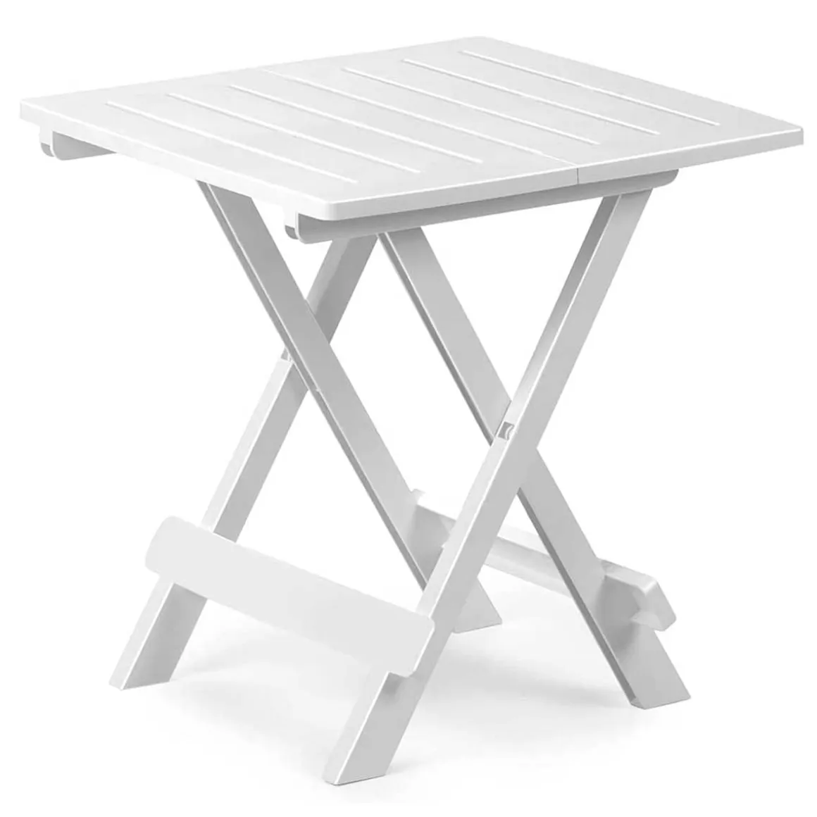 Mesita de terraza Adige resina plegable blanco 50x44x44 cm