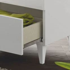 Mesita Diva 2 cajones blanco brillo 49x50x34 cm
