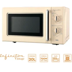 Microondas con grill Infiniton MW-RT20B/MW-RC21 700W 20L estilo vintage