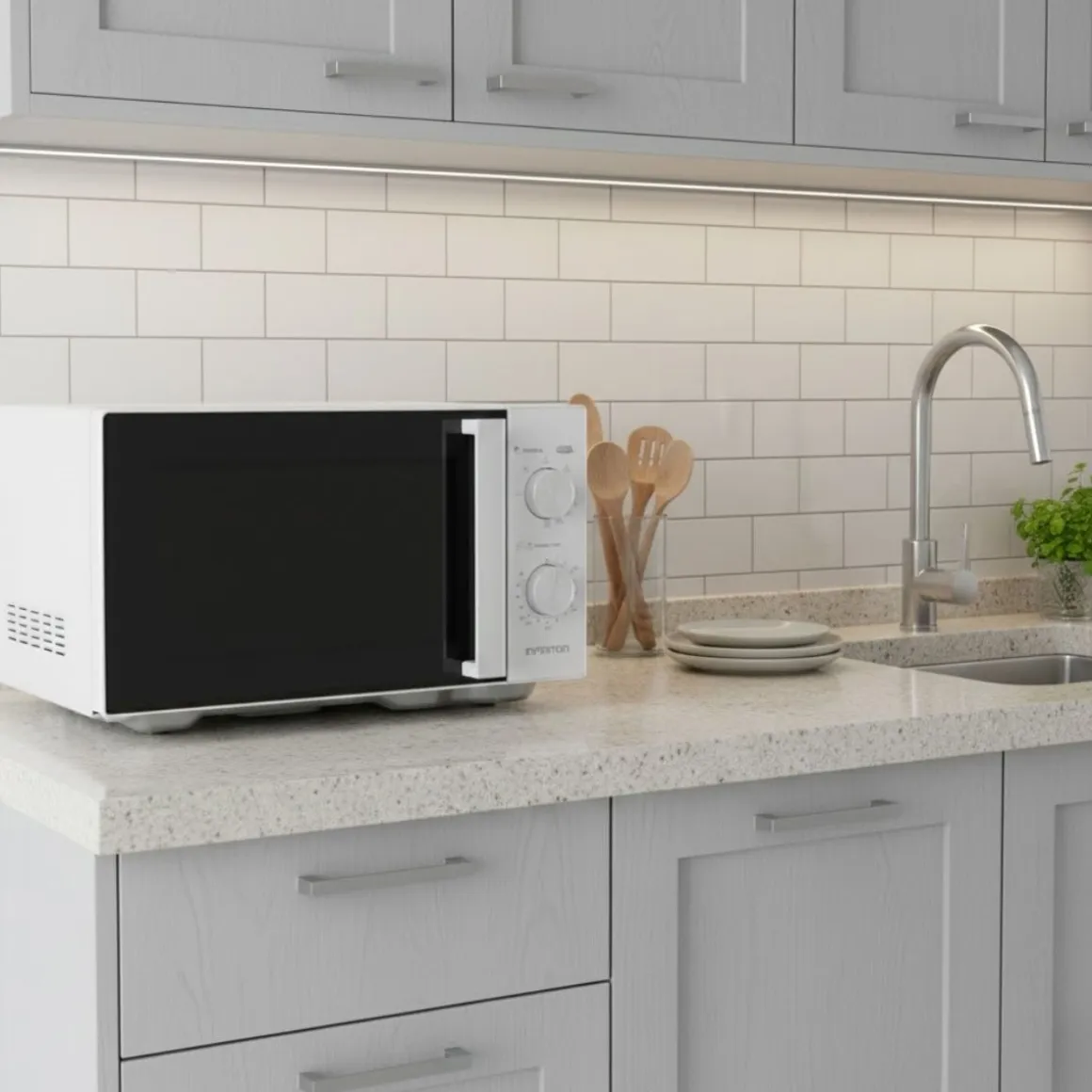 Microondas Infiniton MW-GW2590 1250W 25L 9 programas con grill blanco