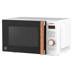 Microondas Infiniton MW-S710 800W 20L 8 modos puerta de cristal con vaporera blanco/madera