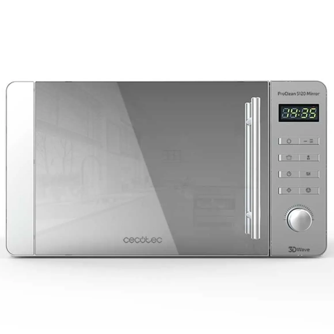 Microondas ProClean 5120 Mirror Cecotec 20L 700W 8 programas/pantalla LED gris 25,5x43,8x35,8 cm