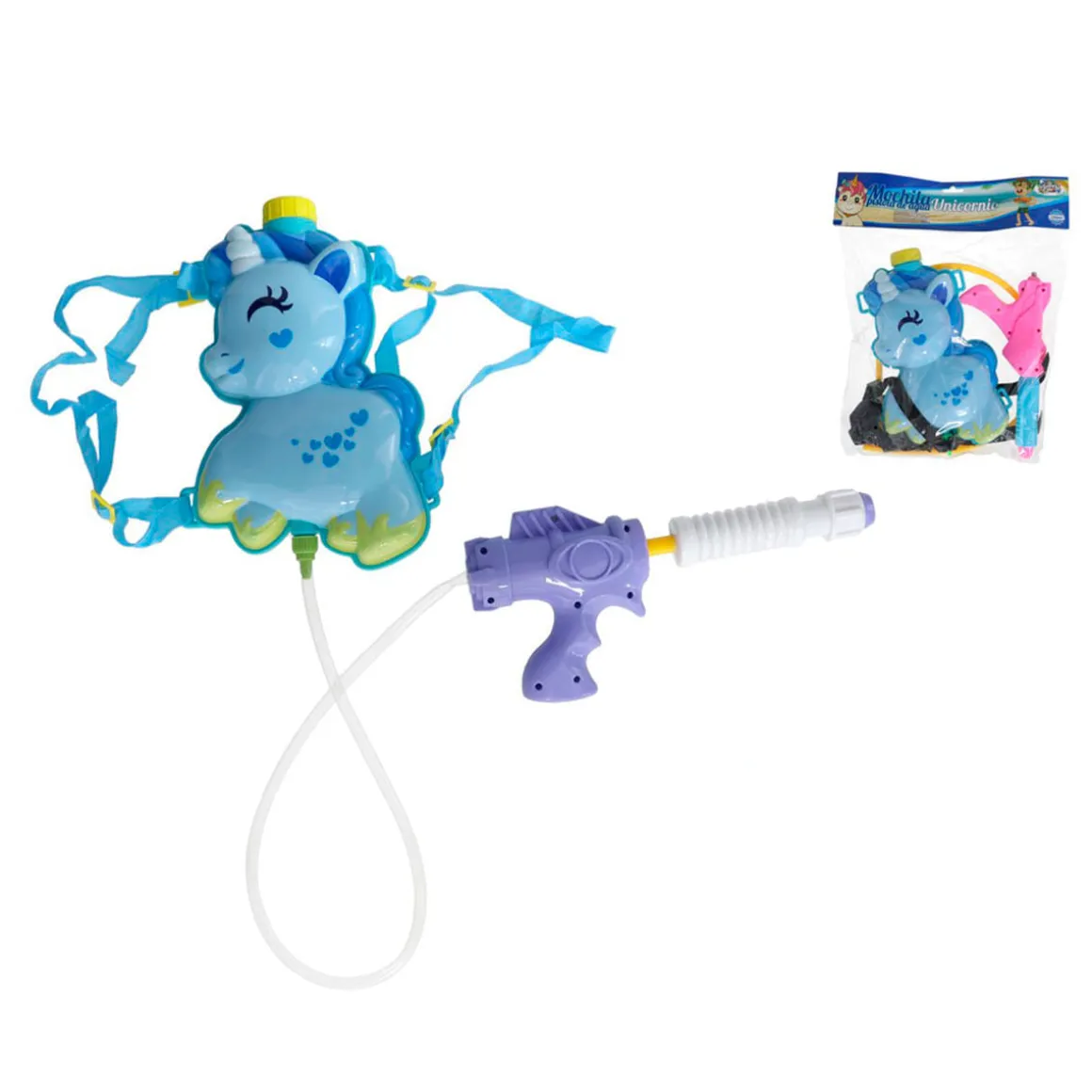 Mochila pistola de agua unicornio 1350ml