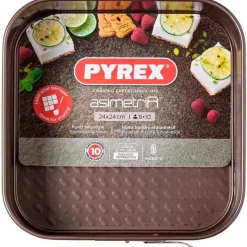 Molde cuadrado desmontable Asimetría Pyrex antiadherente inox 7x24x24 cm