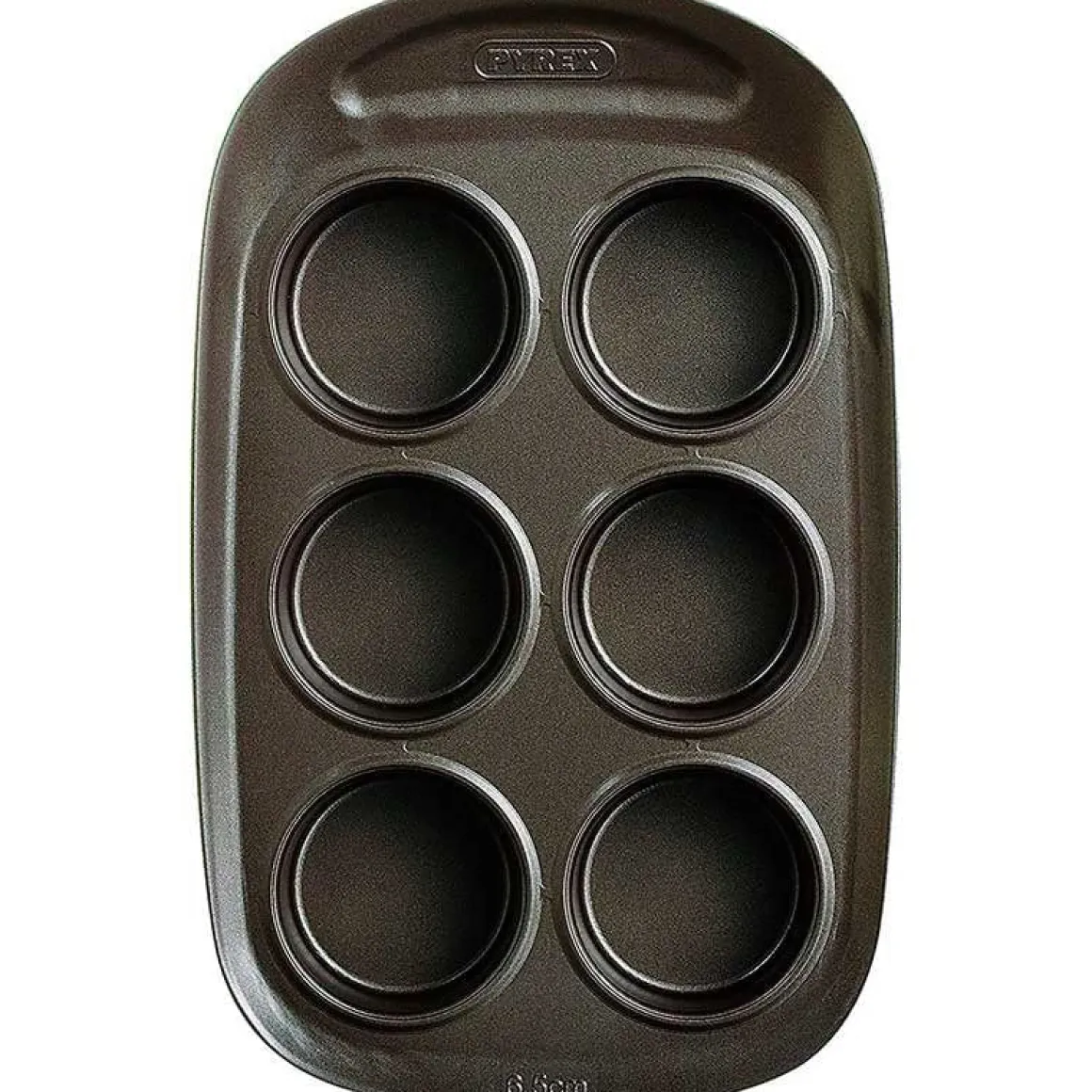 Molde de magdalenas Asimetría Pyrex 6 huecos antiadherente inox 5x18x29 cm