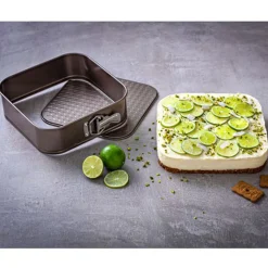 Molde desmontable de repostería forma cuadrada antiadherente Ø24 cm