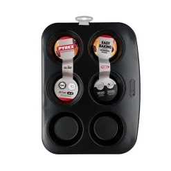 Molde para magdalenas Glide Pyrex bandeja horno acero negro