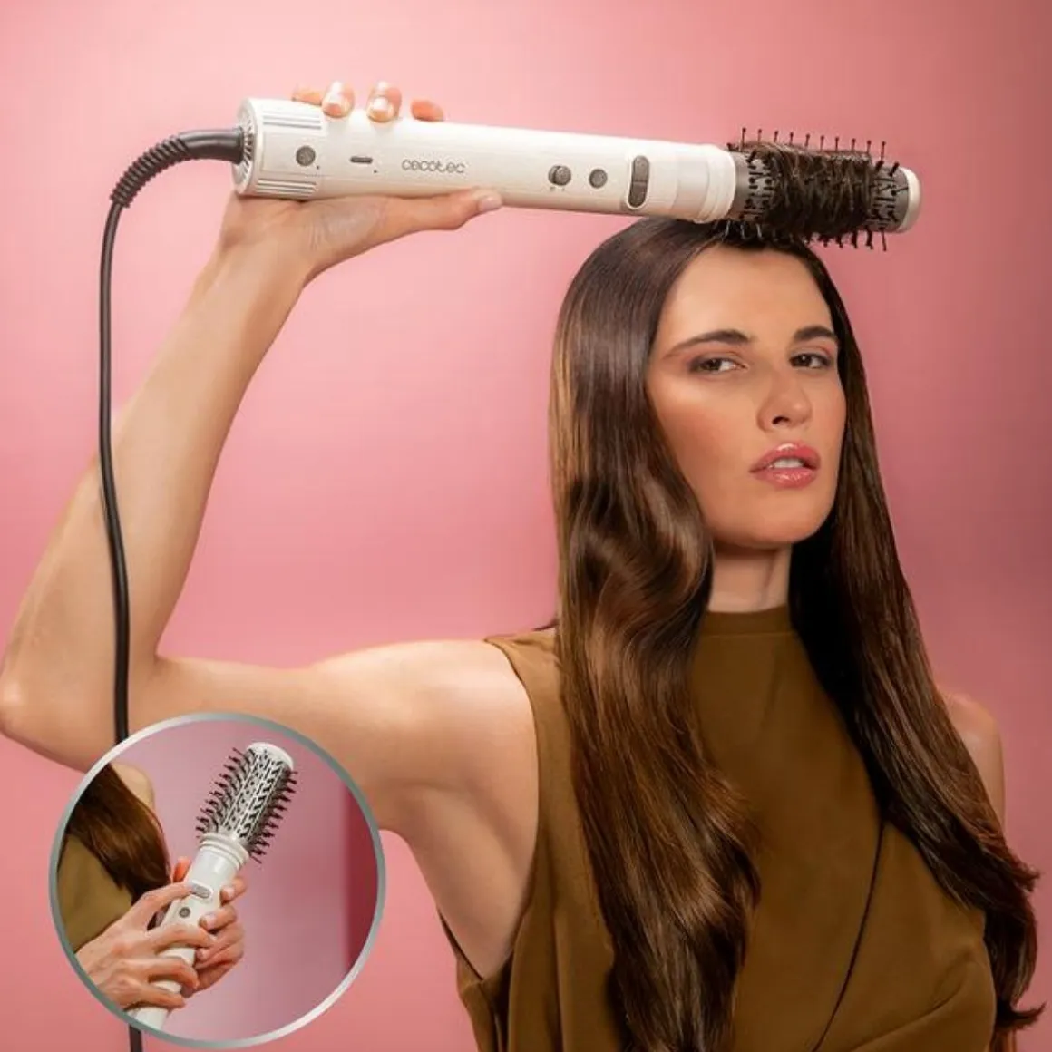 Moldeador de pelo Cecotec CeramicCare AirGlam Gyro 8 cabezales rotativo
