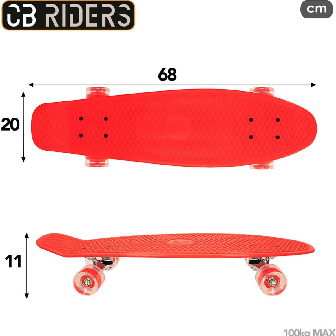 Monopatín CB Riders eje aluminio +6A