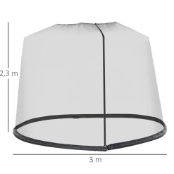 Mosquitera para sombrillas Outsunny con cremallera negro Ø3m