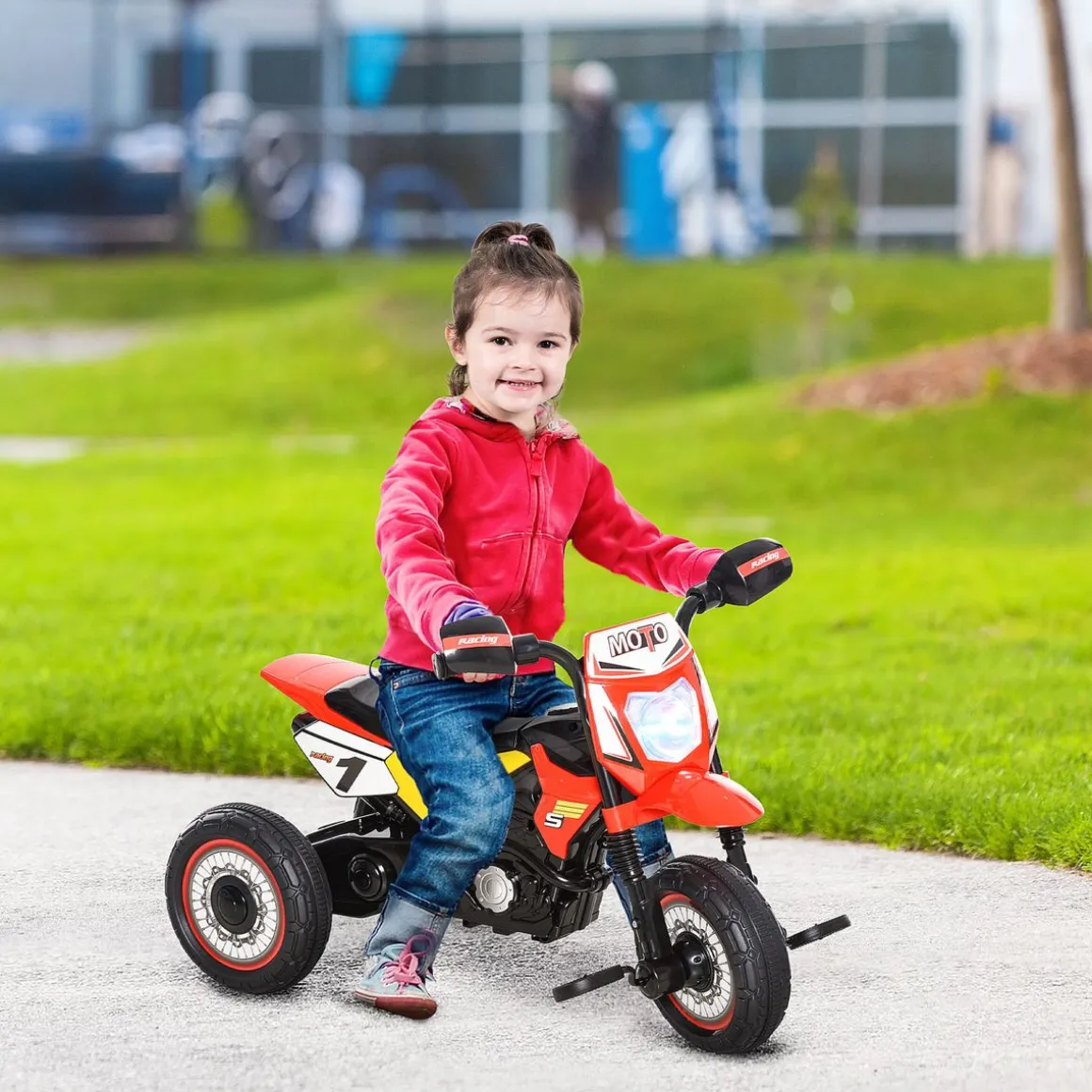 Moto correpasillos infantil Homcom para niños de +18 meses rojo