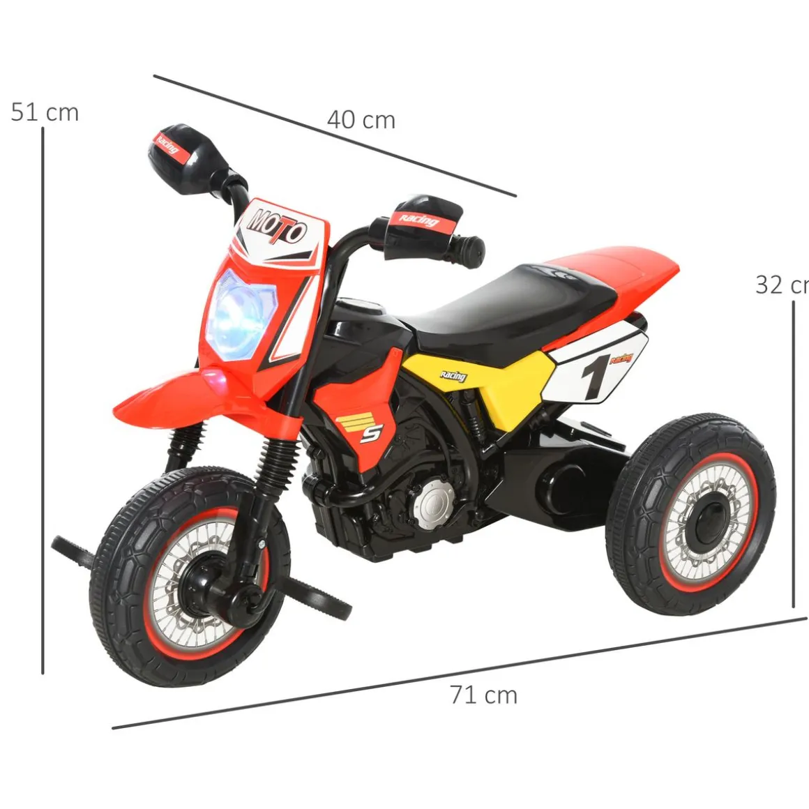 Moto correpasillos infantil Homcom para niños de +18 meses rojo
