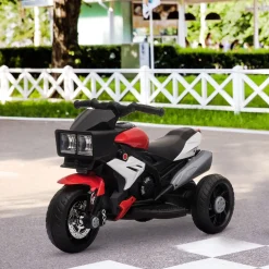 Moto eléctrica Broom Homcom con luces + bocina + música rojo 52x86x42 cm
