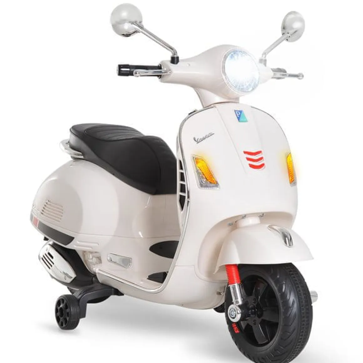 Moto eléctrica infantil con luces LED +3A blanco 75,5x50,5x102 cm