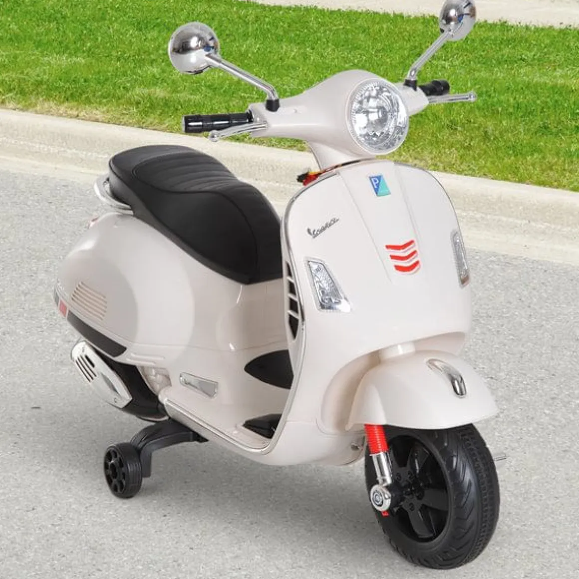 Moto eléctrica infantil con luces LED +3A blanco 75,5x50,5x102 cm