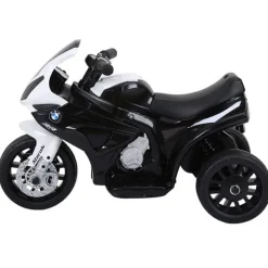 Moto eléctrica infantil Homcom licencia BMW S1000RR 3 ruedas +18 meses blanco/negro 44x66x37 cm