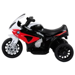 Moto eléctrica infantil Homcom con licencia BMW S 1000 RR con luces y música +2A rojo/negro 44x37x66 cm