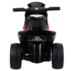 Moto eléctrica infantil Homcom con licencia BMW S 1000 RR con luces y música +2A rojo/negro 44x37x66 cm