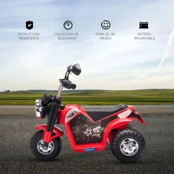 Moto eléctrica infantil Homcom 3 ruedas con bocina + faro 1-3 años 56x72x57 cm