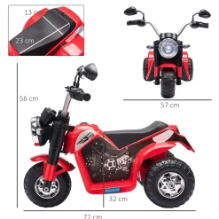 Moto eléctrica infantil Homcom 3 ruedas con bocina + faro 1-3 años 56x72x57 cm