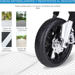 Moto eléctrica infantil Homcom con luces+música +3A azul 62,3x52,3x105 cm
