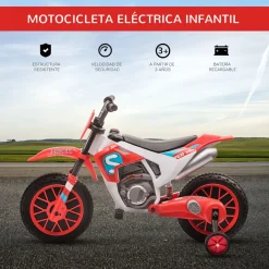 Moto eléctrica Speed Homcom con ruedines +3A 68x106,5x51,5 cm