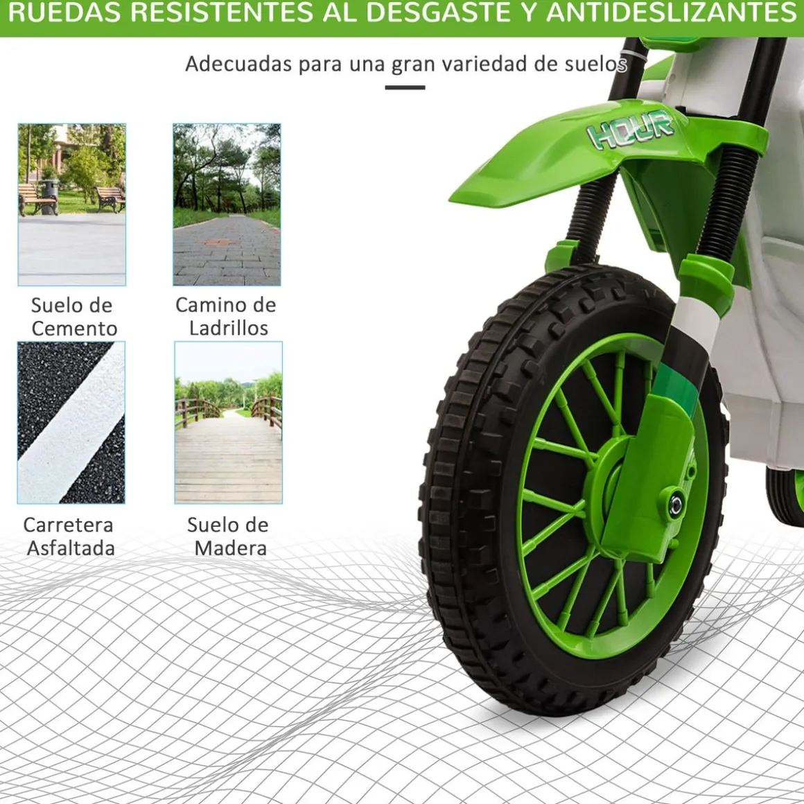 Moto eléctrica Speed Homcom con ruedines +3A 68x106,5x51,5 cm