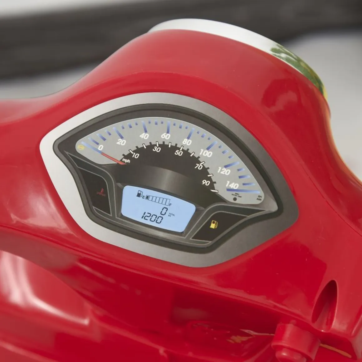 Moto eléctrica Vespa Homcom con luz+ruedines 18-36M rojo 52x38x66,5 cm