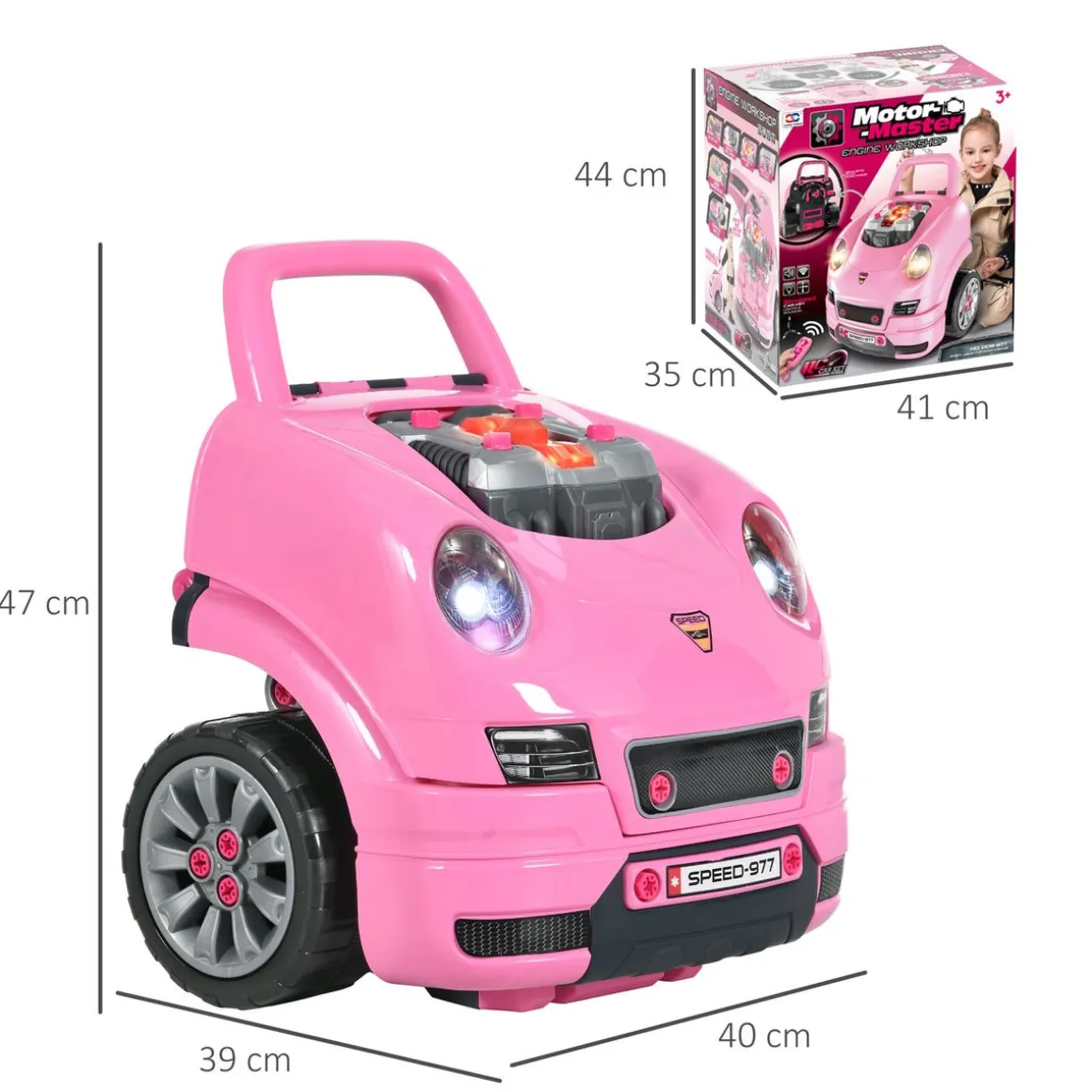 Motor de juguete Homcom 61 piezas +3A 47x40x39 cm