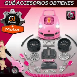 Motor de juguete Homcom 61 piezas +3A 47x40x39 cm