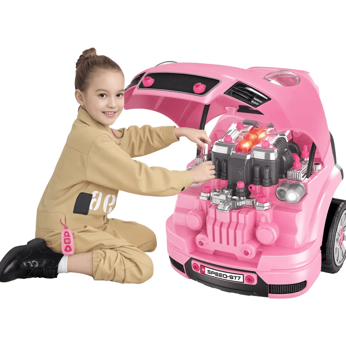 Motor de juguete Homcom 61 piezas +3A 47x40x39 cm