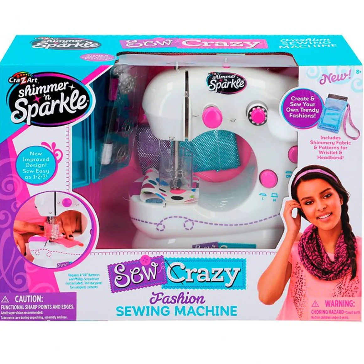 Máquina de coser Sew Crazy Shimmer’n Sparkle con accesorios +8A blanco