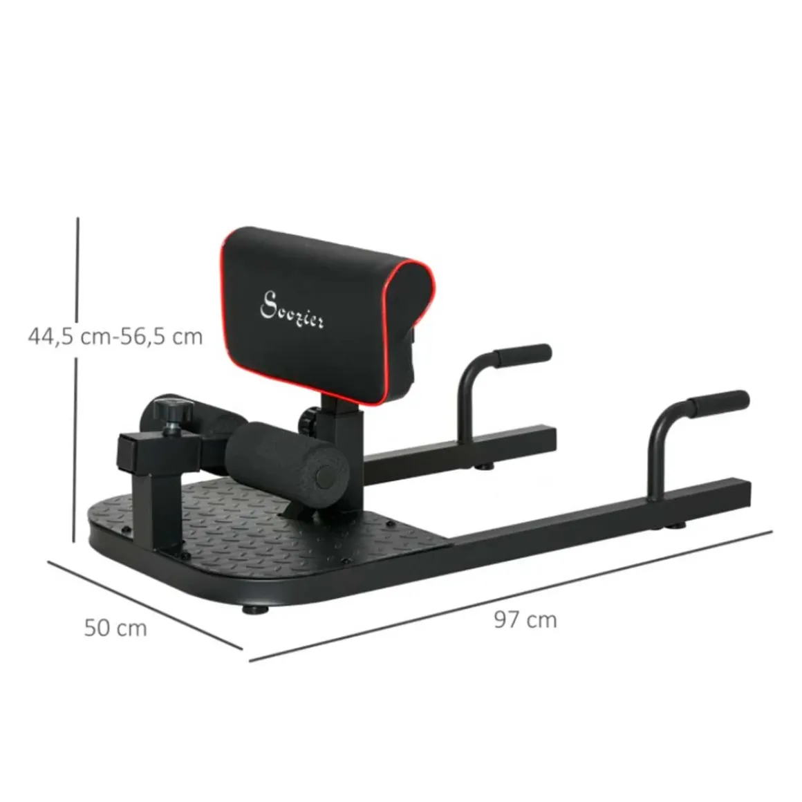 Máquina de sentadillas Homcom 3 en 1 negro 44,5/56,5x50x97 cm