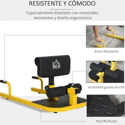 Máquina para sentadillas Lion Homcom 3 en 1 amarillo/negro 44,5-56,5x50x97 cm