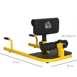 Máquina para sentadillas Lion Homcom 3 en 1 amarillo/negro 44,5-56,5x50x97 cm