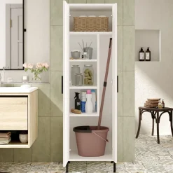 Mueble auxiliar Catorce 4 compartimentos y 2 puertas blanco 165x50,4x35,7 cm